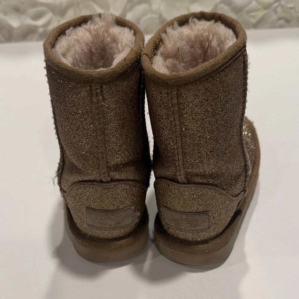 UGG Glittery Tan Boots with Plush Lining